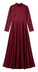 burgundy satin evening dress