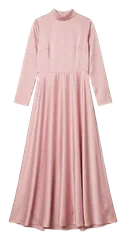فستان سهرة ساتان وردي فاتح (باودر)