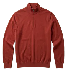 brick half-zip knit