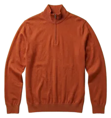 burnt orange half-zip knit