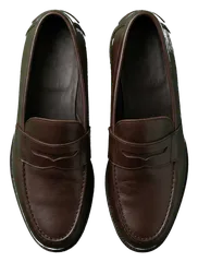 حذاء لوفر جلدي بني