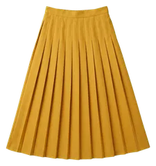 mustard long pleated skirt